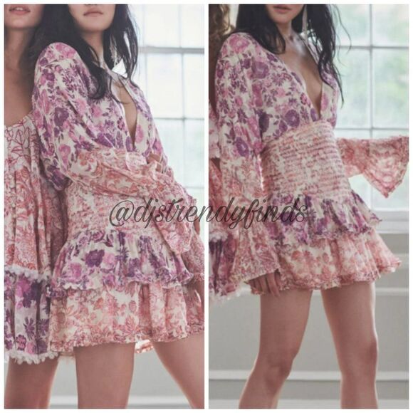 Hemant & Nandita Suki Ruffled Short Dress Large - Picture 2 of 14